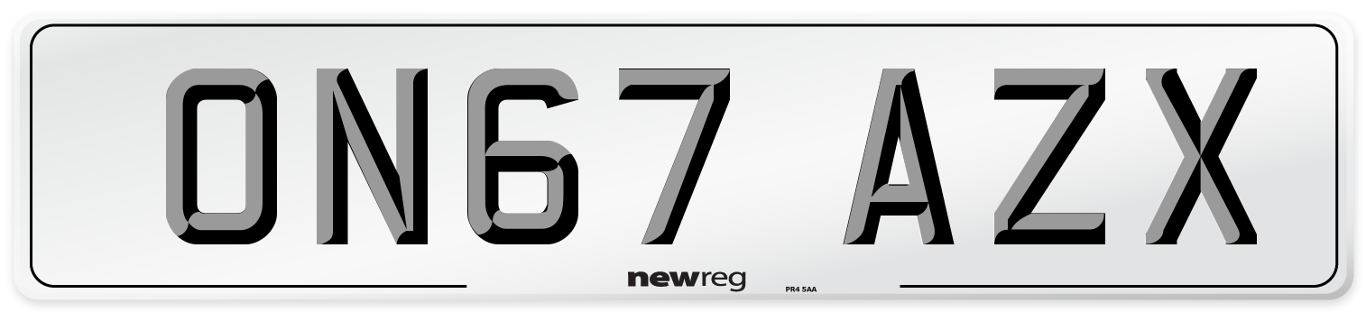 ON67 AZX Number Plate from New Reg